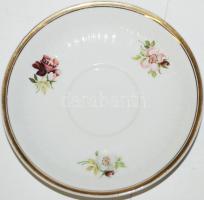 Hat darabos hollóházi mokkás csésze és csészealj, hibátlan, jelzett, matricás