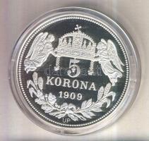 DN "Királyi koronák / 1909 5K - I. Károly (Róbert)" Ag emlékérem (20g/0.999/38,61mm) T:PP Tanúsítvánnyal, csak 2000db