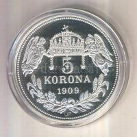 DN "Királyi koronák / 1909 5K - Szent István" Ag emlékérem (20g/0.999/38,61mm) T:PP Tanúsí...