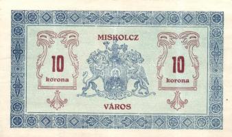 Miskolc 1919.május 14. 10K városi szükségpénz T:II-