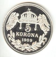 DN "Királyi koronák / 1909 5K - Rudolf" Ag emlékérem (20g/0.999/38,61mm) T:PP Tanúsítvánny...