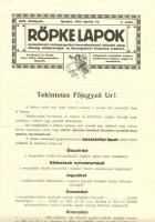 Kner Izidor: Röpke Lapok. nyomdászati és közigazgatási ismeretterjesztő időszaki újság községi elöljáróságok és főszolgabírói hivatalok számára. XVII. évfolyam. 1. szám. Gyoma, 1915. nyilvántartások