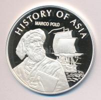 Mongólia 2003. 1000T Ag "Ázsia történelme-Marco Polo" (20g/0.999) T:PP Tanúsítvánnyal!
Mon...
