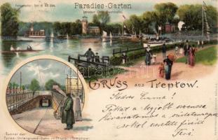 Treptow, Berlin, Paradies Garten, underground tunnel litho