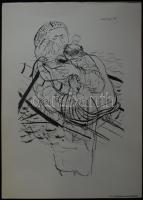 Derkovits Gyula és Dési Huber István ofszetek, hibás nyomással, összesen:3 db,  35×25 cm