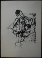 Derkovits Gyula és Dési Huber István ofszetek, hibás nyomással, összesen:3 db,  35×25 cm