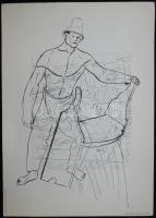 Derkovits Gyula és Dési Huber István ofszetek, hibás nyomással, összesen:3 db,  35×25 cm