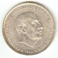 Spanyolország 1966. 100P Ag "Caudillo" T:2-
Spain 1966. 100 Pesetas Ag ""Caudill...