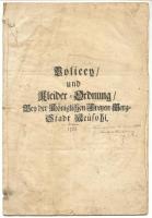 1723 Besztercebánya városi ruharandelet / Clother-order of Banska Bistrica 12p
