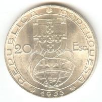 Portugália 1953. 20Esc Ag "Pénzügyreform" T:2- Portugal 1953. 20 Escudos Ag "Financial Reform" C:VF