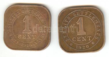 Malaya 1940. 1c + Straits Settlements 1920. 1c T:2,2- Malaya 1940. 1 cent + Straits Settlements 1920. 1 cent C:2,2-