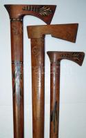 3 db díszített fa fokos bot, Zakopane felirattal, jó állapotban