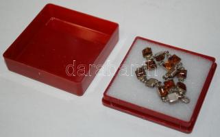 Ezüst (Ag) karlánc borostyánokkal / 
Silver bracelet with amber, br: 9,63gr