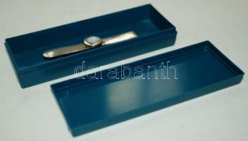 Ezüst (Ag) nyakkendőcsipesz gyöngyház lencsével / 
Silver tie clip with nacre lens decoration, br: 8...