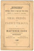 1893 Mauthner Ödön virág, zöldség és pázsittrágya reklámfüzet képekkel. 24p.