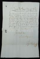 1652 Beniczky Gabriel Túrócz megyei főúr latin nyelvű levele hiányos szárazpecséttel