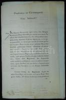 1829 Birodalmi vámrendeletet kihirdető helytartótanácsi levél gróf Pálffy Fidél, tárnokmester, főkancellár és gróf Zichy László tanácsos saját kezű aláírásaival / Letter of the GOverning Council with order of costums, signed with autograph signatures 18 + 2 p.