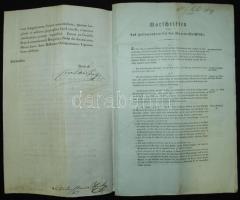 1829 Birodalmi vámrendeletet kihirdető helytartótanácsi levél gróf Pálffy Fidél, tárnokmester, főkan...