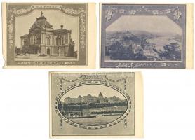 cca 1920 3db levélboríték budapesti látképekkel