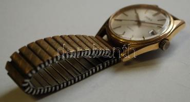 Cca 1960 naptáras Doxa Incabloc karóra fém szíjjal, működik / Doxa watch