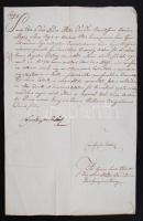 1816 Helytartótanácsi levél gróf Esterházy József, Zemplén megyei főispán, főajtónálló, saját kezű aláírásaival, szép szárazpecséttel / Ex offo letter of the Governing Council with autograph signatures and nice wax seal
