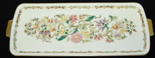 Kézzel festett 6 személyes Zsolnay süteményes készlet 6 tányér + tál eredeti dobozában / Set of beau...