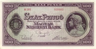 1945. 100P (5x) egymás utáni sorszámmal T:I-(sarokhajlás)