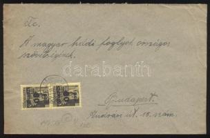 1945 (5. díjszabás) Távolsági levél Kisegítő 2x 60P/18f bérmentesítéssel