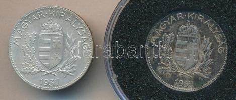 1937/39. 1P Ag (2x) T:2 patina