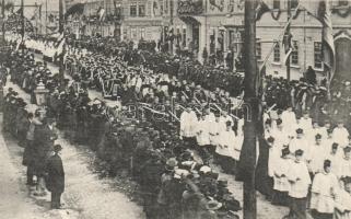 1906 Kassa Rákóczi hamvainak újratemetése, latin és görög szertartású papság / Rákóczi funeral march