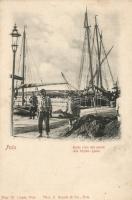 Pola ship station, dock workers