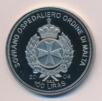 Máltai Lovagrend 2004. 100L "San Marino az EU-ban" T:PP  Sovereign Order of Malta 2004. 100 Liras "San Marino in the EU" C:PP