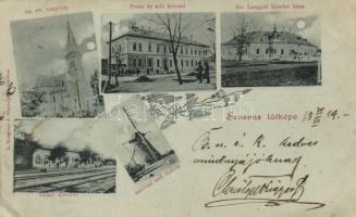 1899 Szarvas Posta és Adóhivatal, Dr. Lengyel Sándor háza, vasútállomás, szélmalom (EK)
