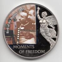 Libéria 2006. 10$ "Szabadság pillanatai-A Mozi születése 1895." multicolor T:PP tanúsítvánnyal Liberia 2006. 10 Dollars "Moments of Freedom-Birth of the Movies 1895." multicolor C:PP