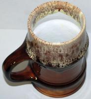 Zsolnay korsó, Fürtös György jelzéssel, pirogránit, hibátlan, m:16 cm, d:9 cm, kb 0,7 liter