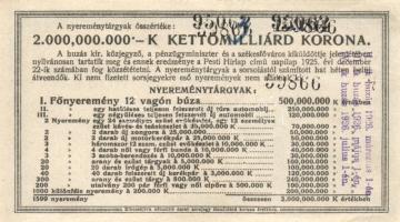 1925. "Diák sorsjegy" XV. sorozat 5000K T:I-