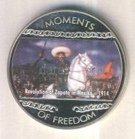 Libéria 2004. 10$ "Szabadság pillanatai-Zapata forradalma Mexikóban 1914." multicolor T:PP tanúsítvánnyal Liberia 2004. 10 Dollars "Moments of Freedom-Revolution of Zapata in Mexico 1914." multicolor C:PP with certificate
