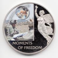 Libéria 2006. 10$ "Szabadság pillanatai-Afganisztán felszabadítása 2001" multicolor T:PP tanúsítvánnyal Liberia 2006. 10 Dollars "Moments of Freedom-Global War against Terrorism 2001" multicolor C:PP with certificate