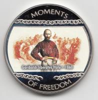 Libéria 2004. 10$ "Szabadság pillanatai-Garibaldi felszabadítja Itáliát 1860." multicolor T:PP tanúsítvánnyal Liberia 2004. 10 Dollars "Moments of Freedom-Garibaldi liberates Italy 1860.." multicolor C:PP with certificate
