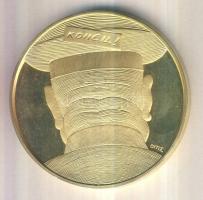 Fritz Mihály (1947-) 1991. "Szovjet csapatok kivonása / KONYEC" aranyozott piefort emlékér...