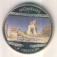 Libéria 2004. 10$ "Szabadság pillanatai-Trójai háború i.e. 1250." multicolor T:PP tanúsítvánnyal Liberia 2004. 10 Dollars "Moments of Freedom-Trojan War 1250 BC." multicolor C:PP with certificate
