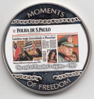 Libéria 2004. 10$ "Szabadság pillanatai-Pinochet-rezsim vége 1989" multicolor T:PP  Liberia 2004. 10 Dollars "Moments of Freedom-The end opf Pinochet's regime 1989" multicolor C:PP
