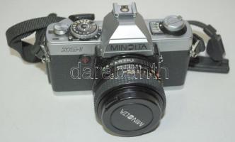 Minolta XG-1 tükörreflexes (SRL) fényképezőgép f2/50  objektívvel, saját tokjában /  Photo camera with lens in original case