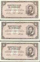 1946. 1.000.000BP (15x) hajtatlan T:I,I- (sarokhajlás, nyomdai folt)