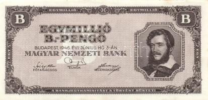 1946. 1.000.000BP (15x) hajtatlan T:I,I- (sarokhajlás, nyomdai folt)