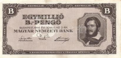 1946. 1.000.000BP (15x) hajtatlan T:I,I- (sarokhajlás, nyomdai folt)