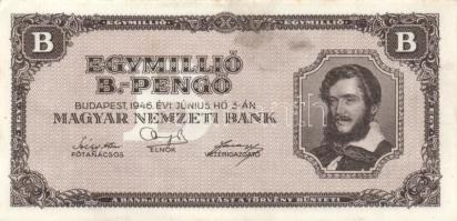 1946. 1.000.000BP (15x) hajtatlan T:I,I- (sarokhajlás, nyomdai folt)