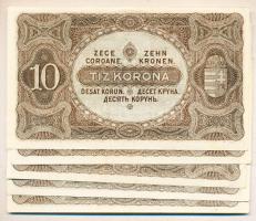 1920. 10K (5x) közte sorszámkövető párral T:I-,II,III