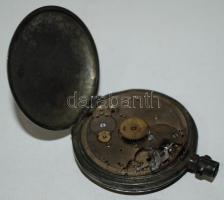 Ezüst zsebóra számlap és mutatók nélkül, szerkezete sérült bruttó: 69 g