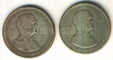 1930. 5P Ag "Horthy-jobbra" (2x) T:3